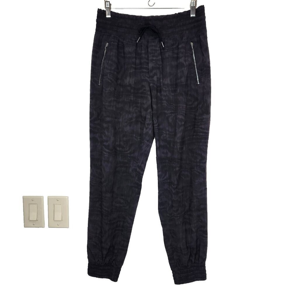 Athleta Camden Printed Jogger 6 Black Moira Pull On Lightweight‎ Stretch 486205